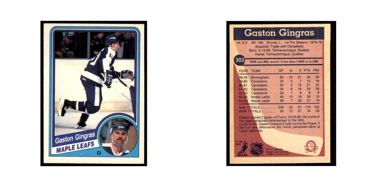 1984 O-Pee-Chee Gaston Gingras Toronto Maple Leafs #303