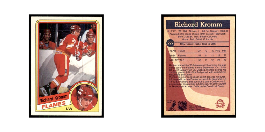 1984 O-Pee-Chee Richard Kromm RC Calgary Flames #227