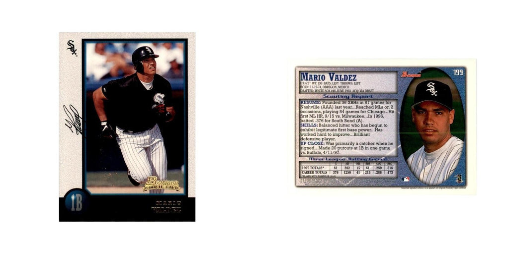 1998 Bowman Mario Valdez Baseball Cards #199