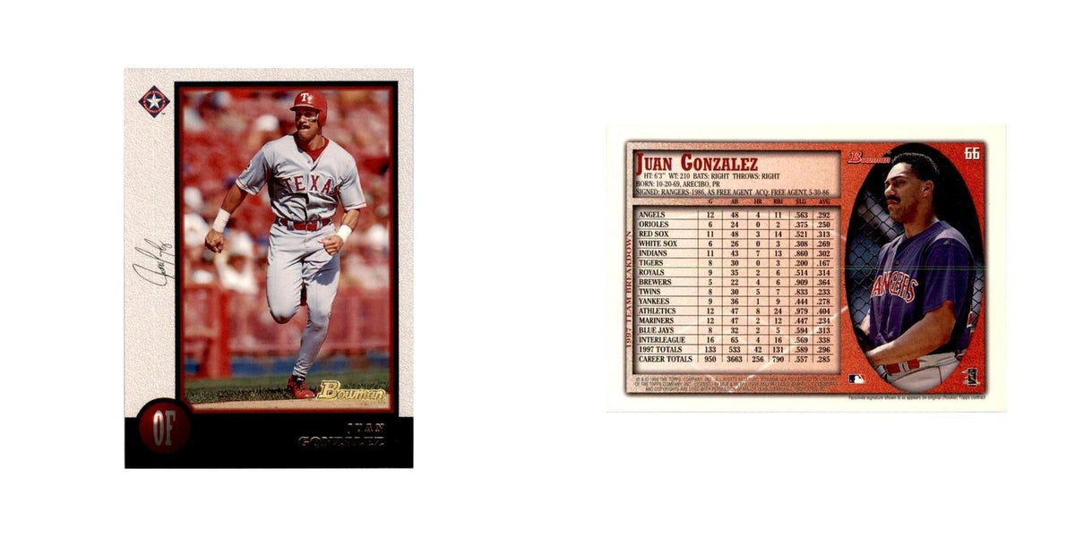 1998 Bowman Juan Gonzalez Baseball Cards #66