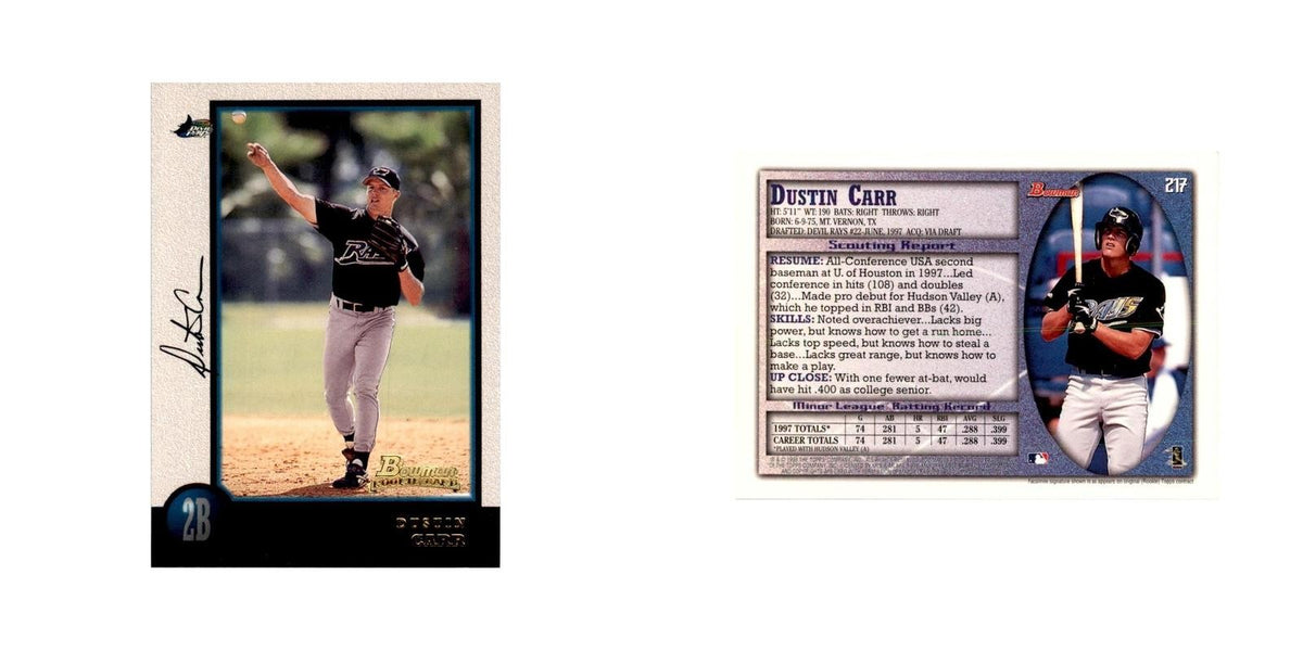 1998 Bowman Dustin Carr Baseball Cards #217