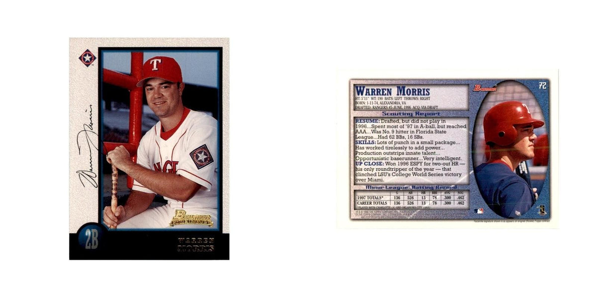 1998 Bowman Warren Morris Baseball Cards #72