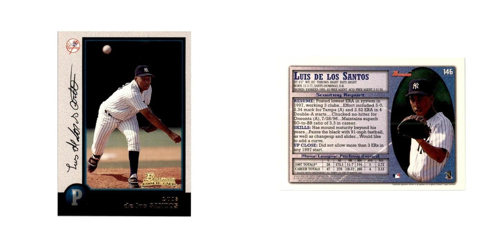 1998 Bowman Luis De Los Santos Baseball Cards #146