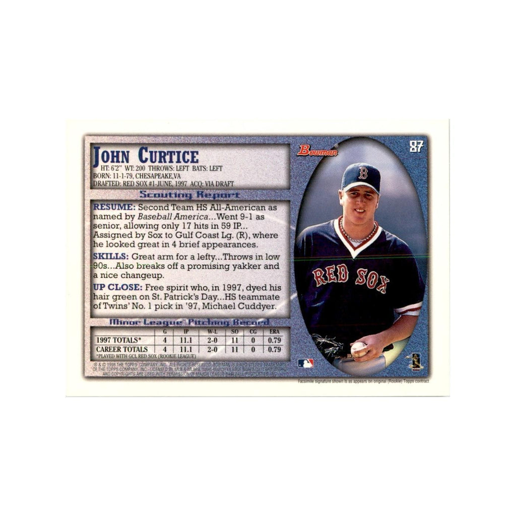 1998 Bowman John Curtice Baseball Cards #87