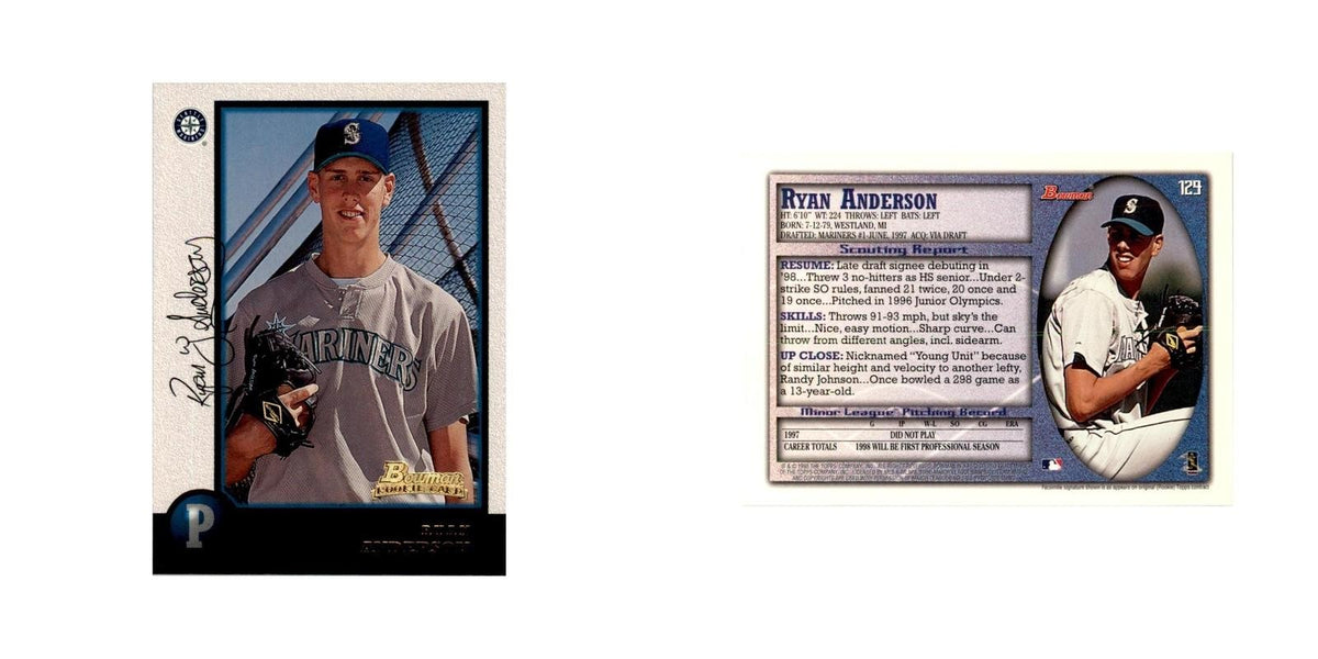 1998 Bowman Ryan Anderson Baseball Cards #129