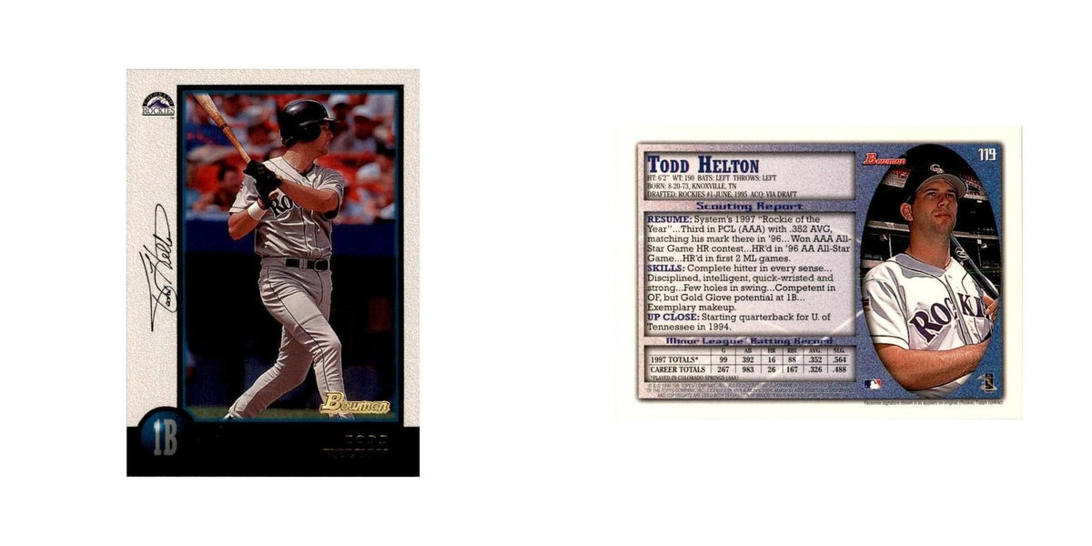 1998 Bowman Todd Helton Baseball Cards #119