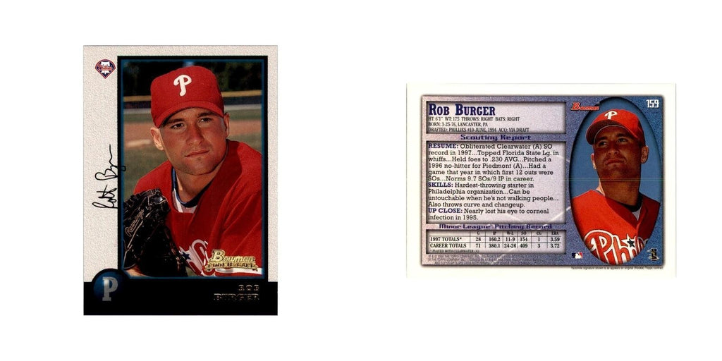 1998 Bowman Rob Burger Baseball Cards #159