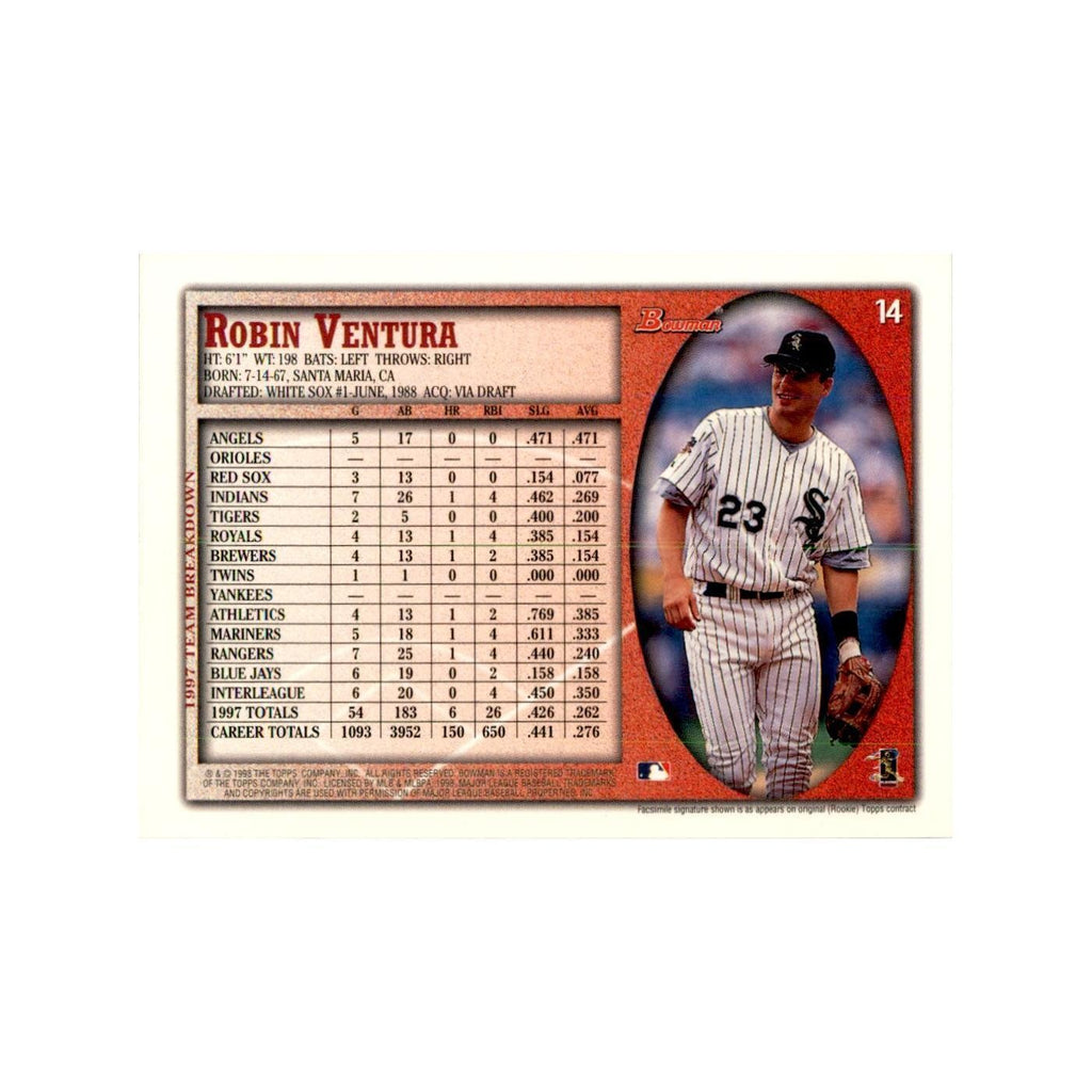 1998 Bowman Robin Ventura Baseball Cards #14
