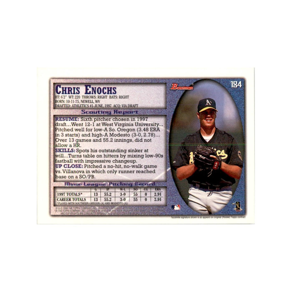 1998 Bowman Chris Enochs Baseball Cards #184