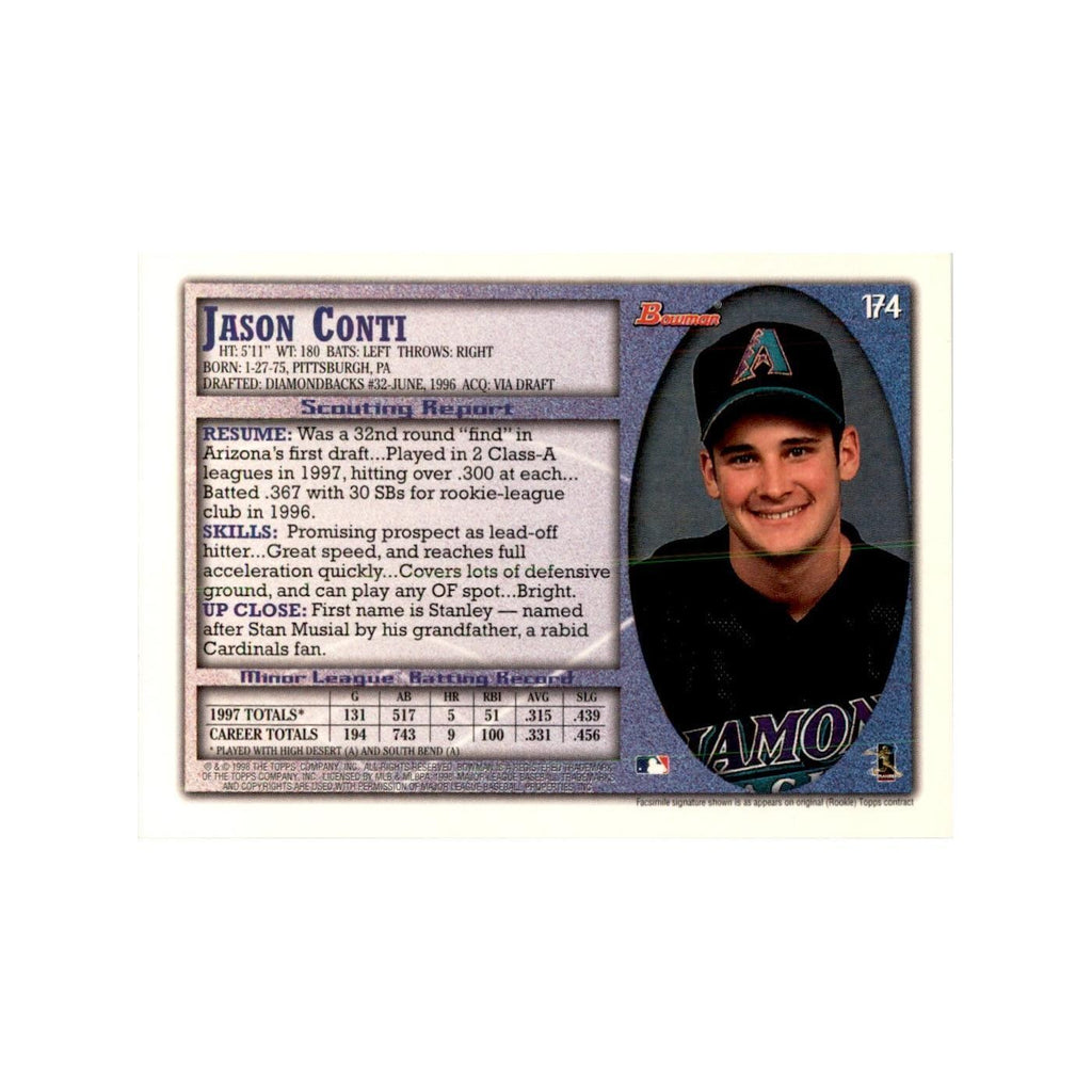 1998 Bowman Jason Conti Baseball Cards #174
