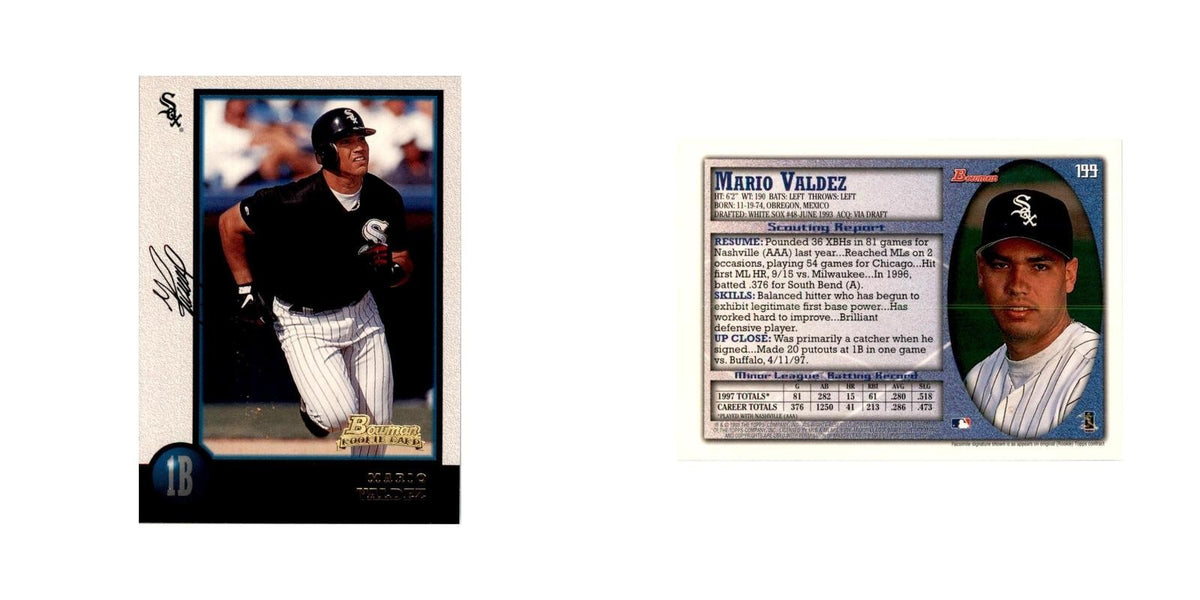 1998 Bowman Mario Valdez Baseball Cards #199