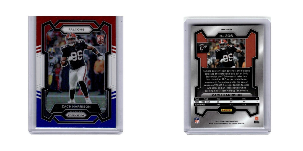 Zach Harrison Rookie 2023 Panini Prizm Red White Blue #306 Atlanta Falcons NM