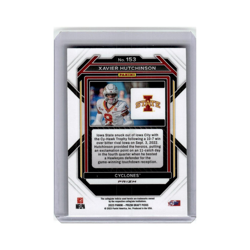 Xavier Hutchinson Rookie 2023 Panini Prizm Draft Picks Gold Ice #153 NM