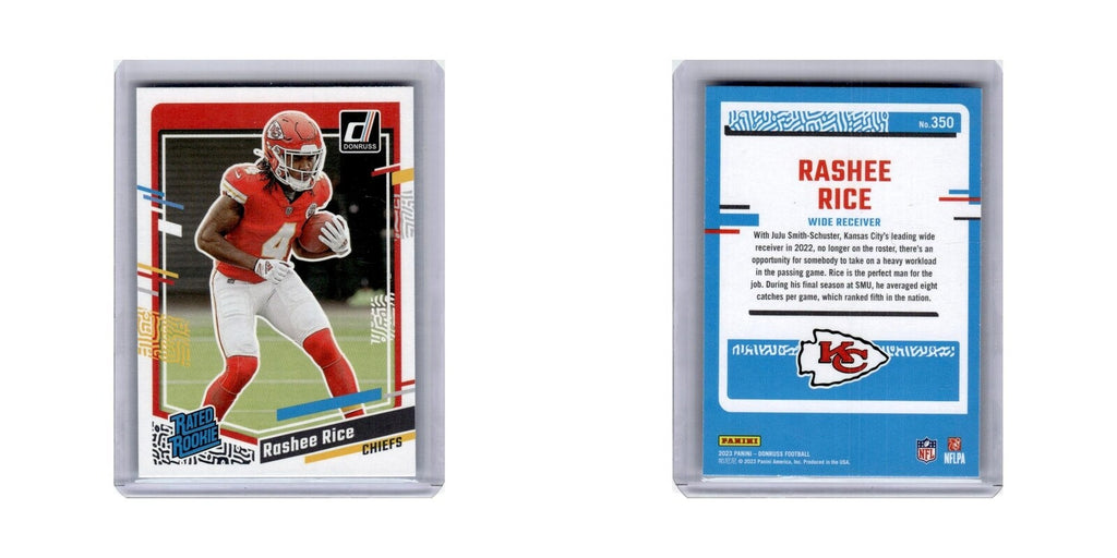 Rashee Rice 2023 Donruss Rated Rookie #350 Kansas City Chiefs Football Card NM