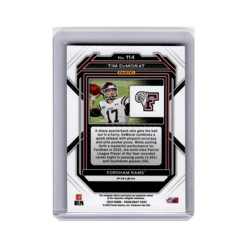 Tim DeMorat Rookie 2023 Panini Prizm Draft Picks Gold Ice #114 Fordham Rams NM