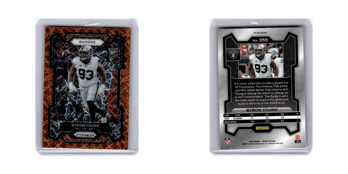 Byron Young Rookie 2023 Panini Prizm Orange Lazer #355 Las Vegas Raiders NM