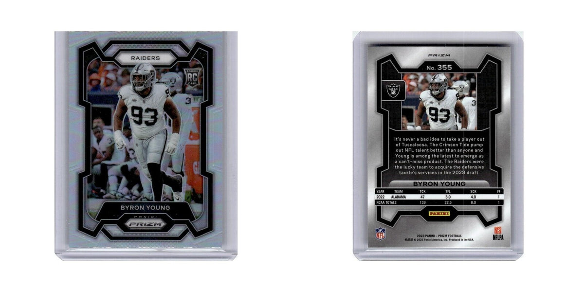 Byron Young Rookie 2023 Panini Prizm Silver #355 Las Vegas Raiders NM
