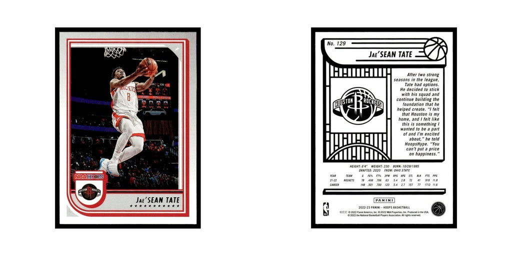 Jae'Sean Tate 2022 NBA Hoops #129 Houston Rockets Basketball Card NM