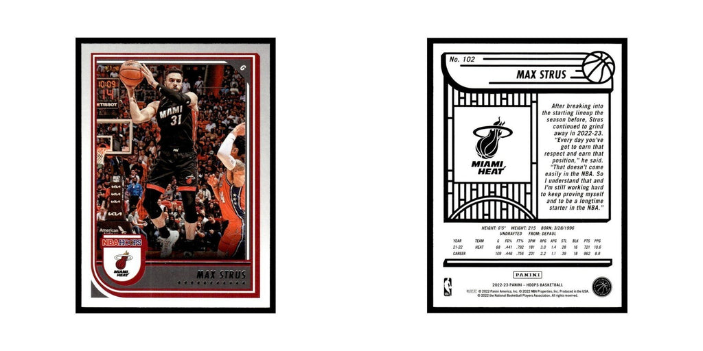 Max Strus 2022 NBA Hoops #102 Miami Heat Basketball Card NM