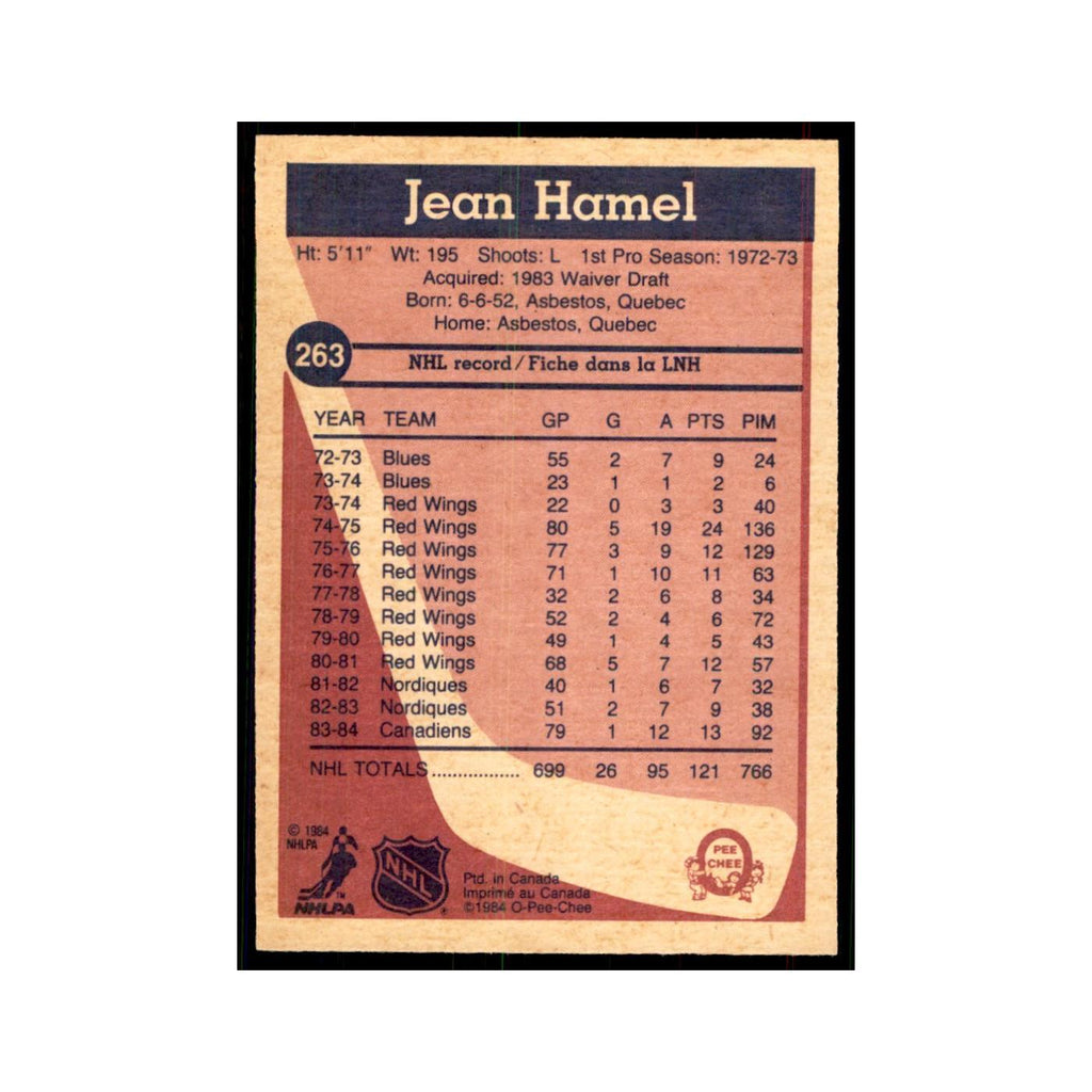 1984 O-Pee-Chee Jean Hamel Montreal Canadiens #263