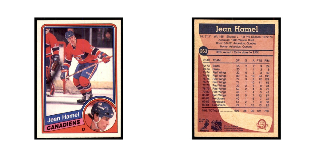 1984 O-Pee-Chee Jean Hamel Montreal Canadiens #263