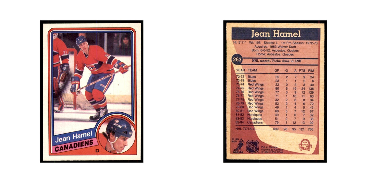 1984 O-Pee-Chee Jean Hamel Montreal Canadiens #263