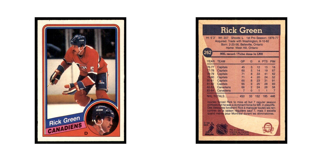 1984 O-Pee-Chee Rick Green Montreal Canadiens #262