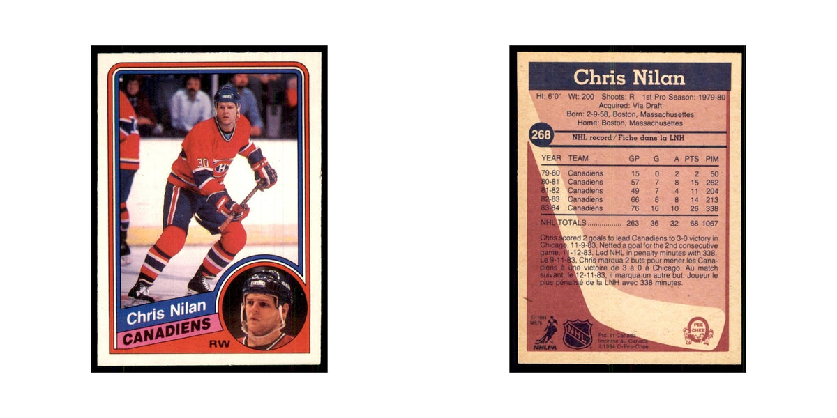 1984 O-Pee-Chee Chris Nilan Montreal Canadiens #268