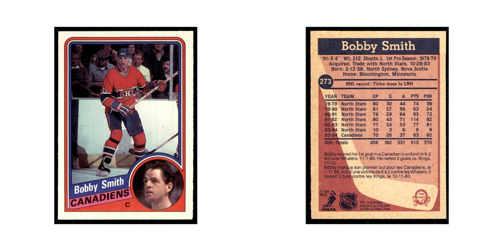 1984 O-Pee-Chee Bobby Smith Montreal Canadiens #273