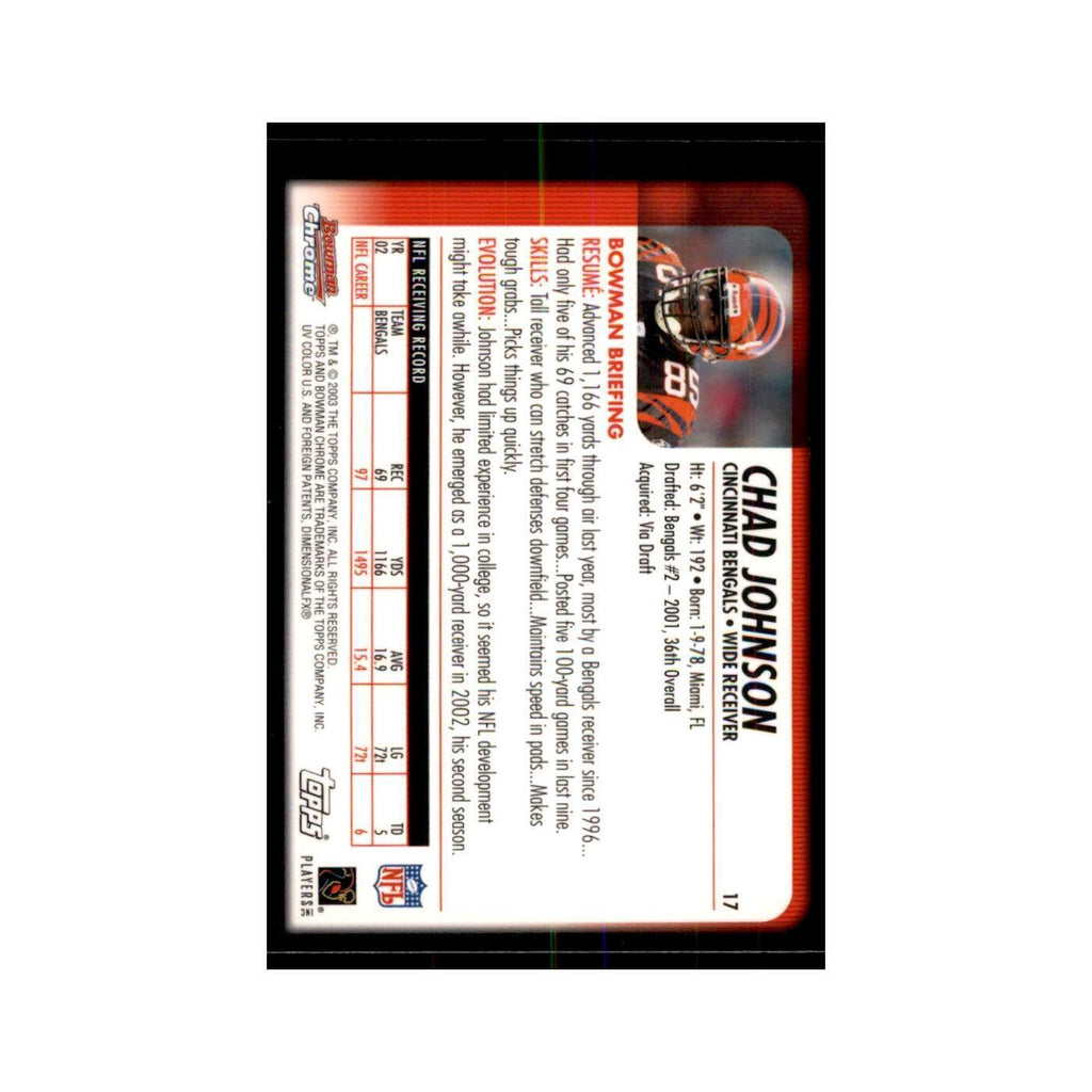 2003 Bowman Chrome Chad Johnson Football Cards #17