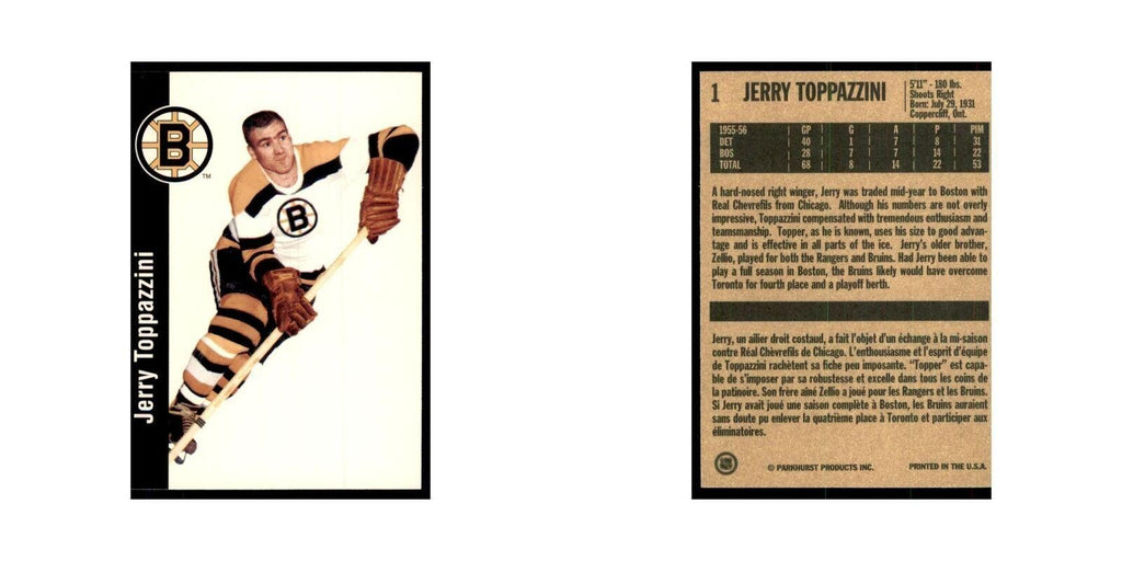 1994 Parkhurst Missing Link 1956-57 Jerry Toppazzini Boston Bruins #1