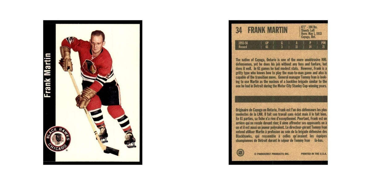 1994 Parkhurst Missing Link 1956-57 Frank Martin Chicago Blackhawks #34