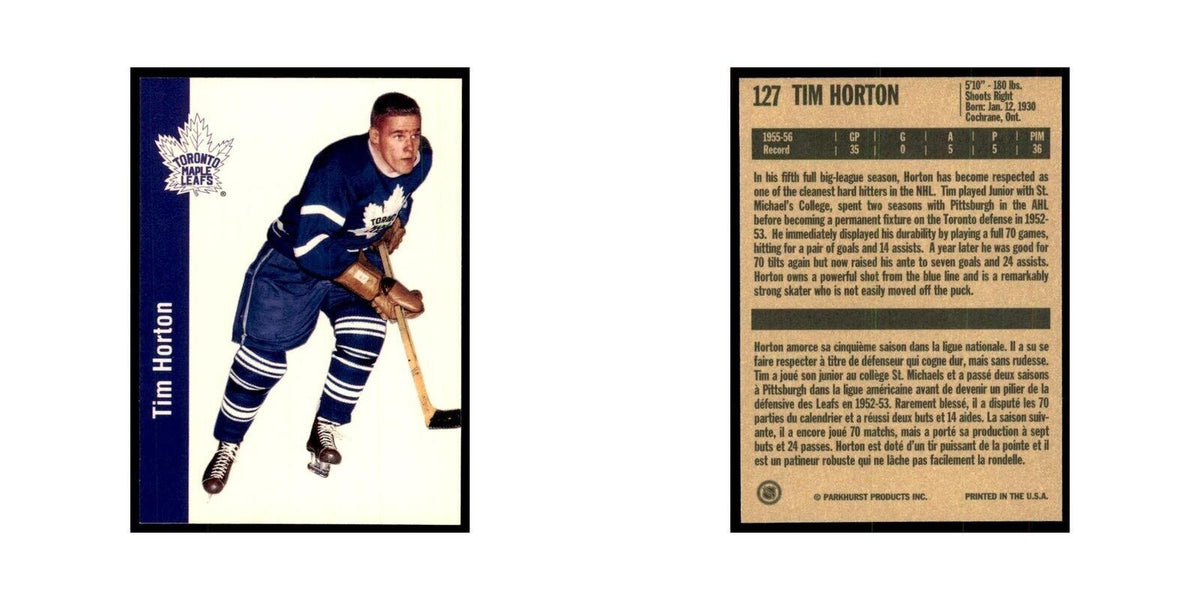 1994 Parkhurst Missing Link 1956-57 Tim Horton Toronto Maple Leafs #127