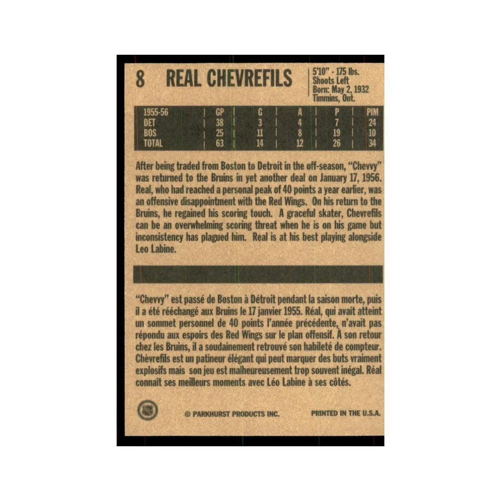 1994 Parkhurst Missing Link 1956-57 Real Chevrefils Boston Bruins #8