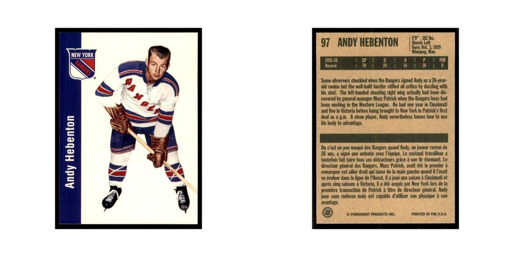 1994 Parkhurst Missing Link 1956-57 Andy Hebenton New York Rangers #97