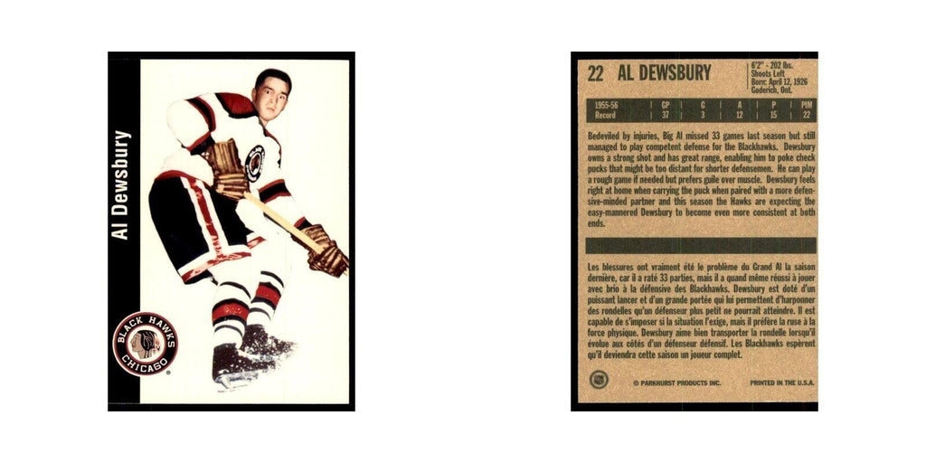 1994 Parkhurst Missing Link 1956-57 Al Dewsbury Chicago Blackhawks #22