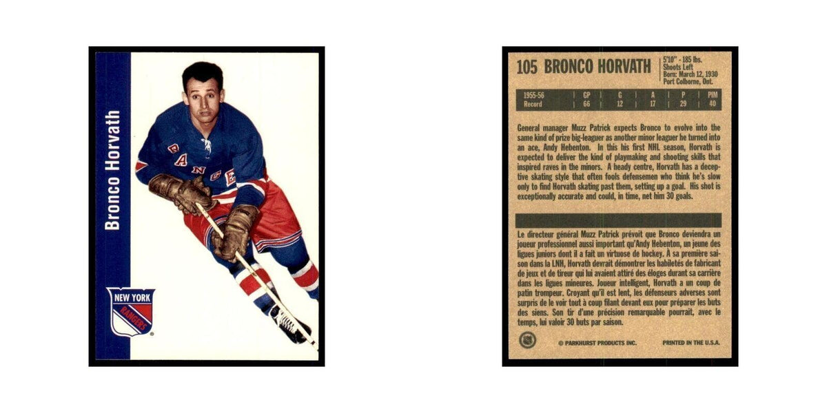 1994 Parkhurst Missing Link 1956-57 Bronco Horvath New York Rangers #105