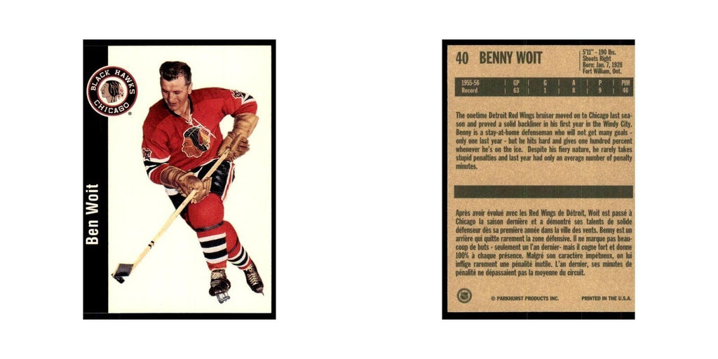 1994 Parkhurst Missing Link 1956-57 Benny Woit Chicago Blackhawks #40