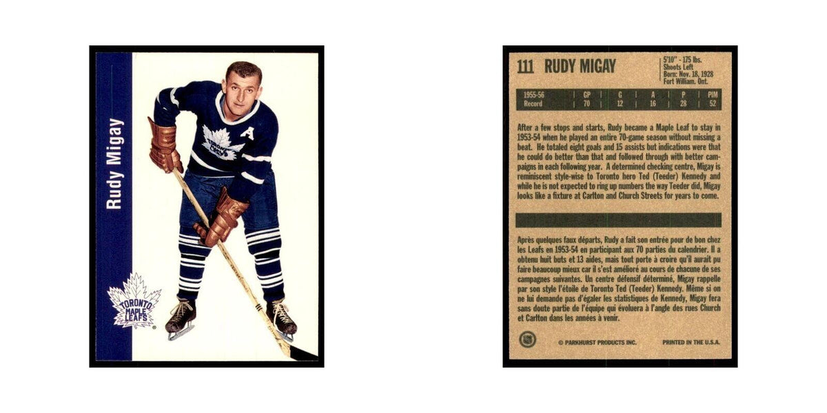 1994 Parkhurst Missing Link 1956-57 Rudy Migay Toronto Maple Leafs #111