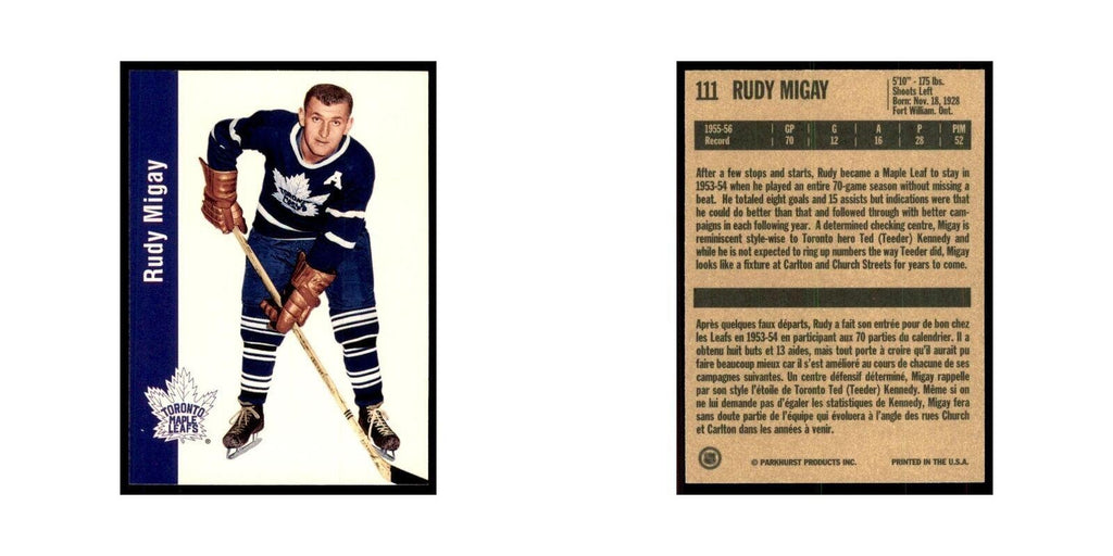 1994 Parkhurst Missing Link 1956-57 Rudy Migay Toronto Maple Leafs #111