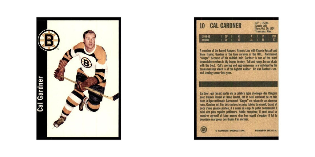 1994 Parkhurst Missing Link 1956-57 Cal Gardner Boston Bruins #10