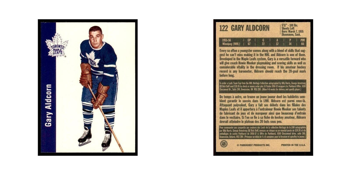 1994 Parkhurst Missing Link 1956-57 Gary Aldcorn Toronto Maple Leafs #122