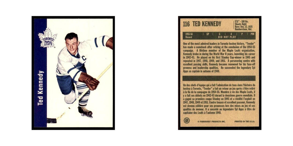 1994 Parkhurst Missing Link 1956-57 Ted Kennedy Toronto Maple Leafs #116