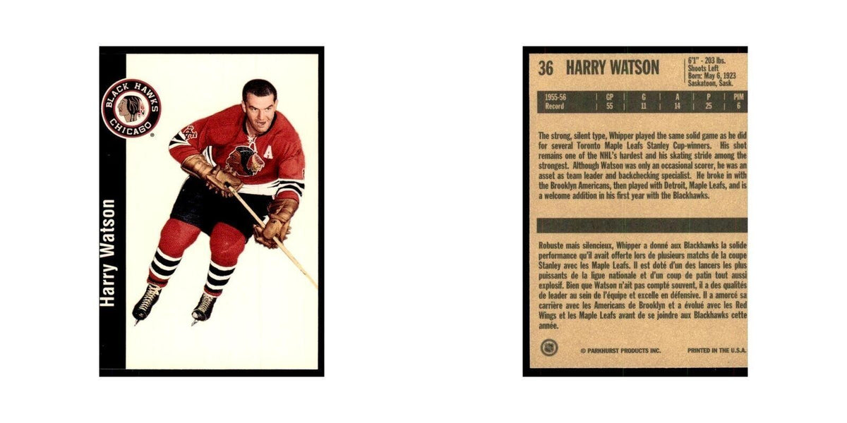 1994 Parkhurst Missing Link 1956-57 Harry Watson RC Chicago Blackhawks #36