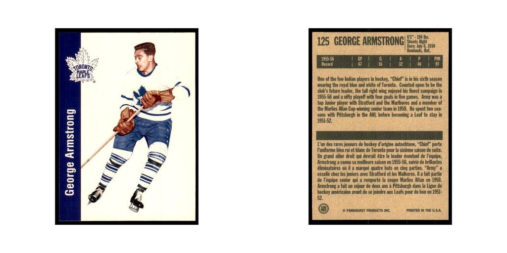 1994 Parkhurst Missing Link 1956-57 George Armstrong Toronto Maple Leafs #125