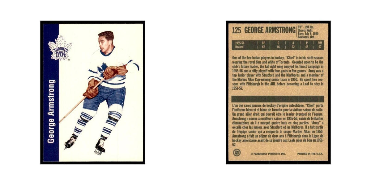 1994 Parkhurst Missing Link 1956-57 George Armstrong Toronto Maple Leafs #125