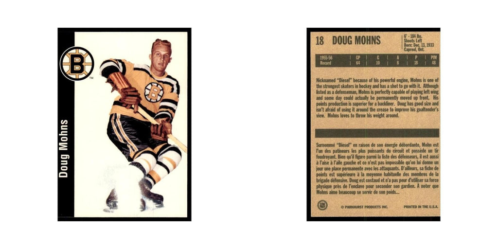1994 Parkhurst Missing Link 1956-57 Doug Mohns Boston Bruins #18