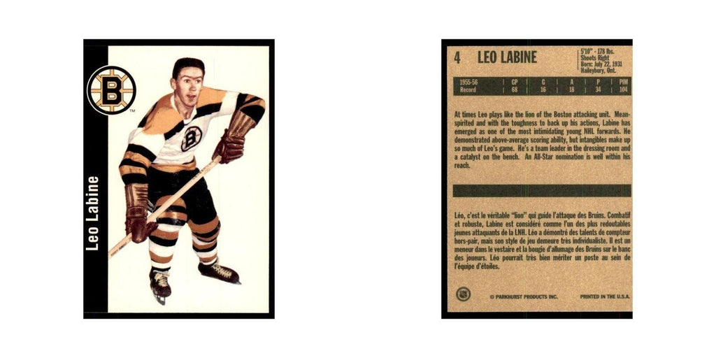 1994 Parkhurst Missing Link 1956-57 Leo Labine Boston Bruins #4