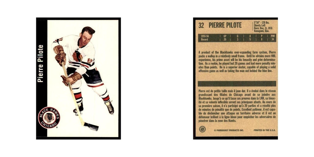 1994 Parkhurst Missing Link 1956-57 Pierre Pilote Chicago Blackhawks #32