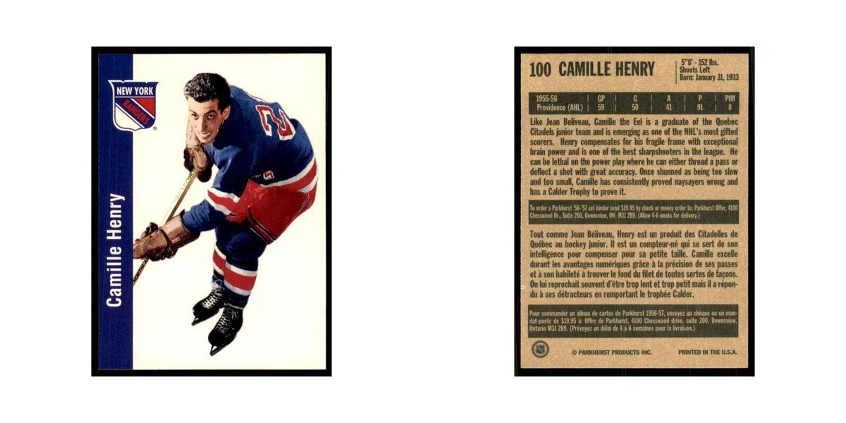 1994 Parkhurst Missing Link 1956-57 Camille Henry New York Rangers #100